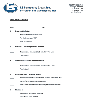Employment Checklist