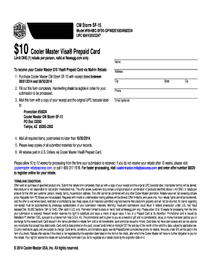 Cooler Master Mail-In Rebate Form
