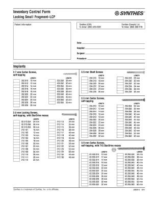Inventory Control Form