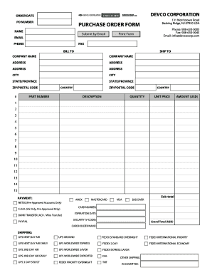 Purchase Order Form