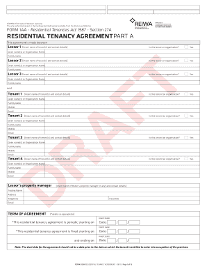 Residential Tenancy Agreement Form 303A
