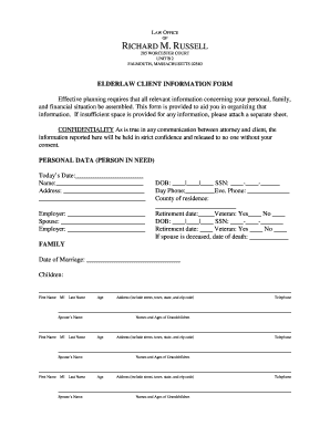 Elderlaw Client Information Form