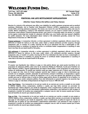 Texas Viatical or Life Settlement Application