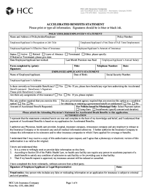 Accelerated Benefits Statement Form