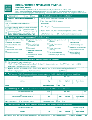 Texas Outboard Motor Application (PWD 144)