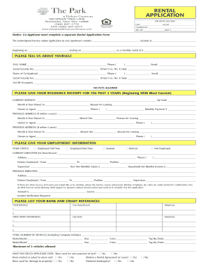 Rental Application Form