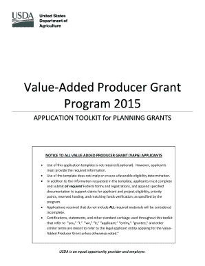 Value-Added Producer Grant Application Toolkit