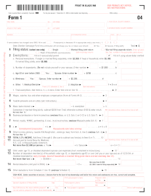 Massachusetts Resident Income Tax Return 2004