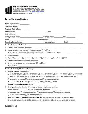 Lawn Care Insurance Application