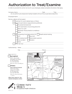 Authorization to Treat/Examine Form