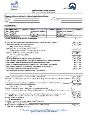 Condominium PUD Questionnaire