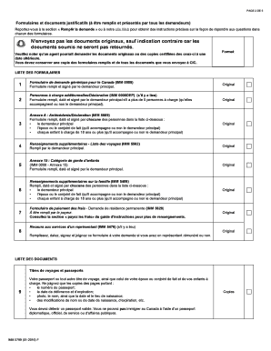 Liste de contrôle des documents Résidence permanente - Catégorie de garde d'enfants