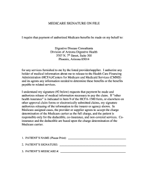 Medicare Assignment of Benefits Form