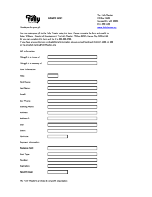 Folly Theater Donation Form