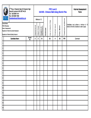 ITEC Level 3 Internal Assessment Form