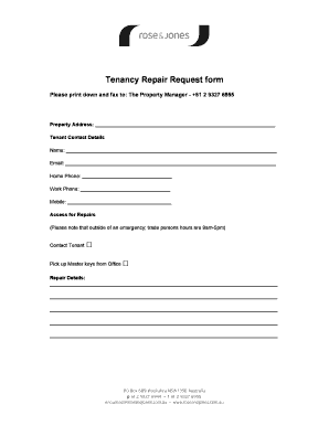 Tenancy Repair Request Form