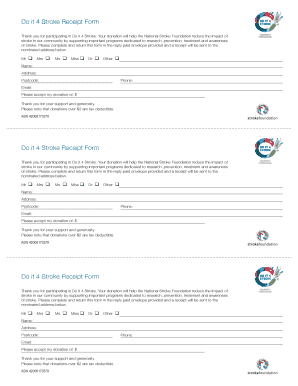 Do it 4 Stroke Donation Receipt Form