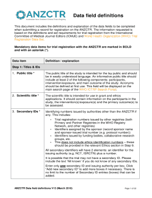 ANZCTR Clinical Trial Registration Form