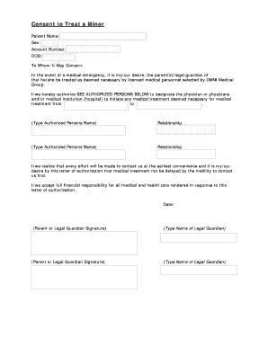 Consent to Treat a Minor