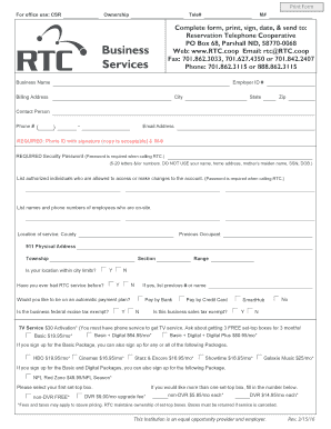 RTC Service Application Form