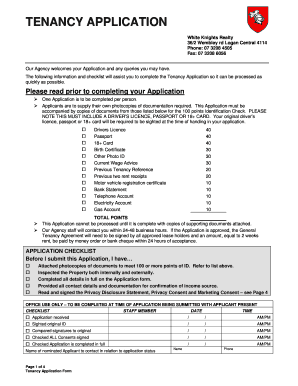 Tenancy Application Form