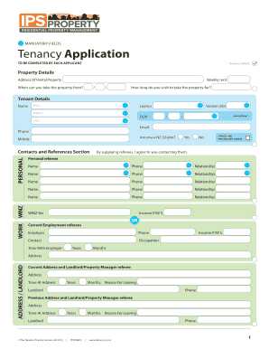 New Zealand Tenancy Application Form