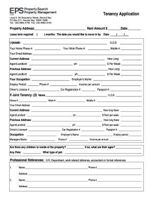 Tenancy Application Form