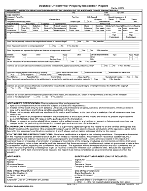 Desktop Underwriter Property Inspection Report