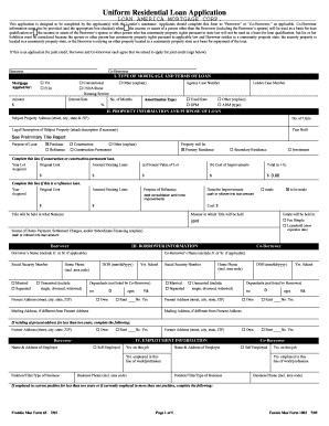 Uniform Residential Loan Application