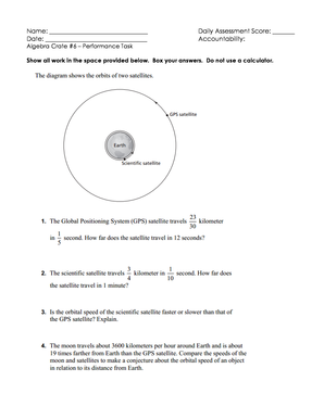 Algebra Crate 6 Performance Task