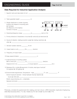 Industrial Application Analysis Form