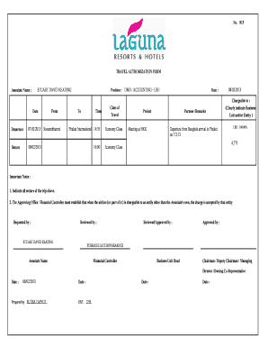 Travel Authorization Form