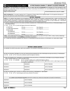 Hypertension Disability Benefits Questionnaire