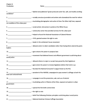Vocabulary Worksheet