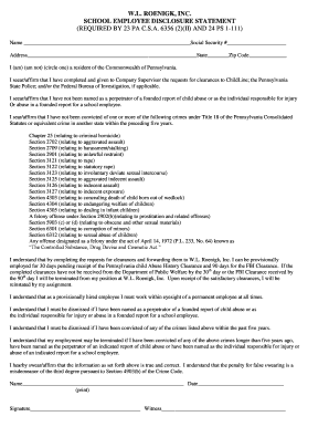 School Employee Disclosure Statement