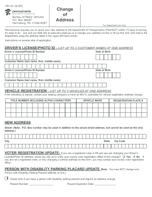 Pennsylvania Change of Address Form