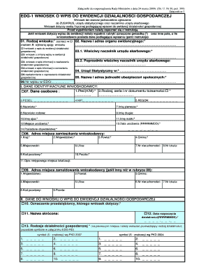 EDG-1 Business Activity Registration Form