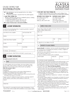 Alaska College Savings Plan Distribution Form