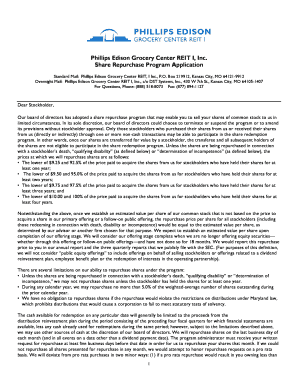Phillips Edison Share Repurchase Program Application