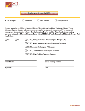 Employment Release Form SA.203C