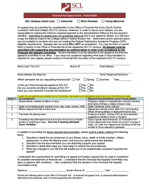 Financial Aid Appeal Form