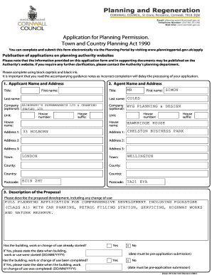 UK Planning Permission Application Form