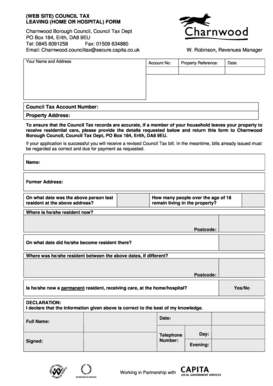Council Tax Leaving Form