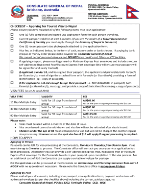 Nepal Tourist Visa Application