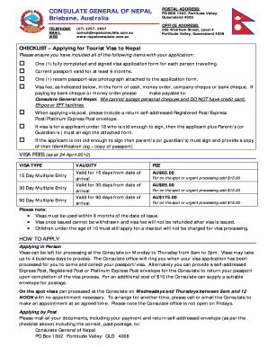 Nepal Tourist Visa Application
