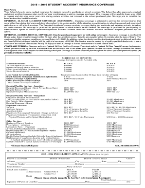 Student Accident Insurance Enrollment Form