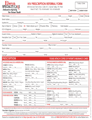 HIV Prescription Referral Form