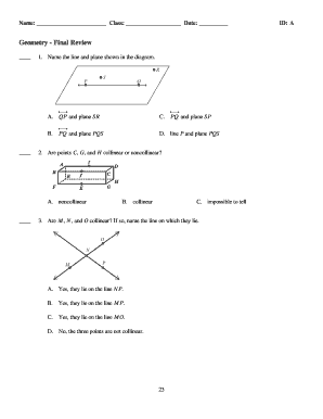 Geometry Final Review Exam
