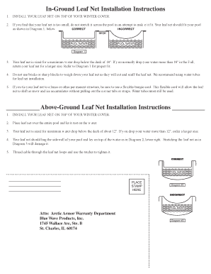 Leaf Net Installation Instructions and Warranty Registration
