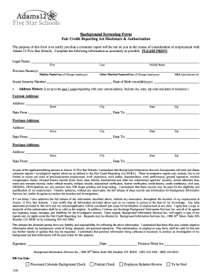 Background Screening Form